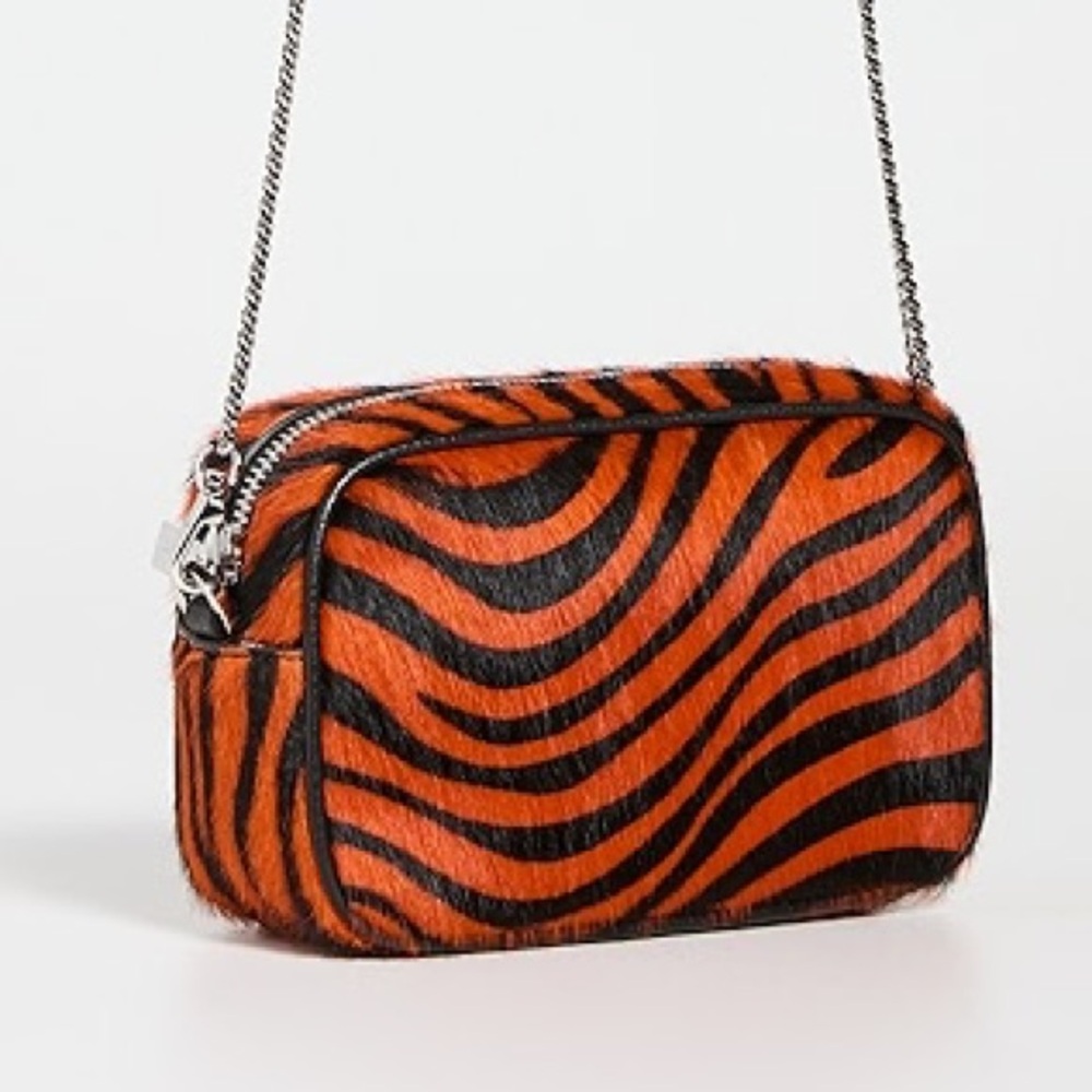 Golden Goose Orange and Black Zebra Print Star Crossbody Bag - Picture 3 of 7